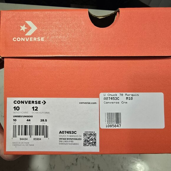 Converse Chuck 70 Marquis Mixed Materials Vintage White - A07453C SIZE 10 NEW - Picture 11 of 16